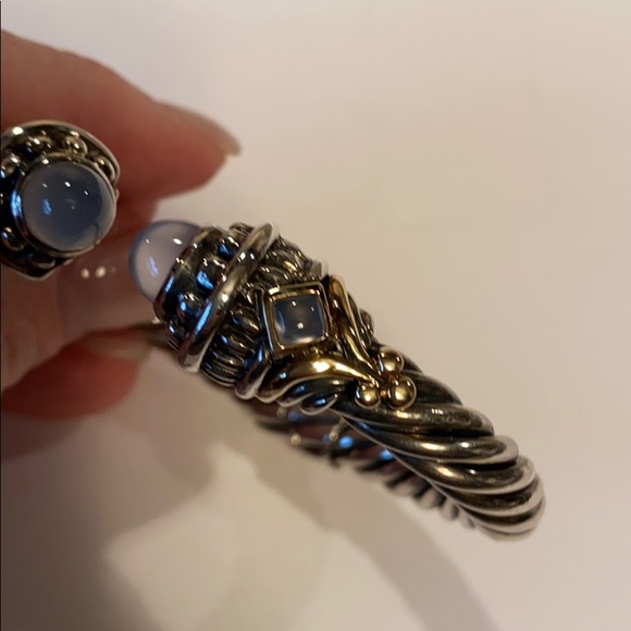 Sterling Silver Chalcedony Cuff Bangle - Picture 3 of 9